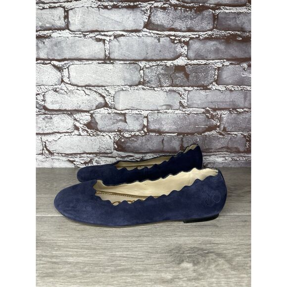 Sam Edelman Frances Blue Suede Leather Slip On Scalloped Flats Women Sz 9M US/39 - Picture 16 of 16